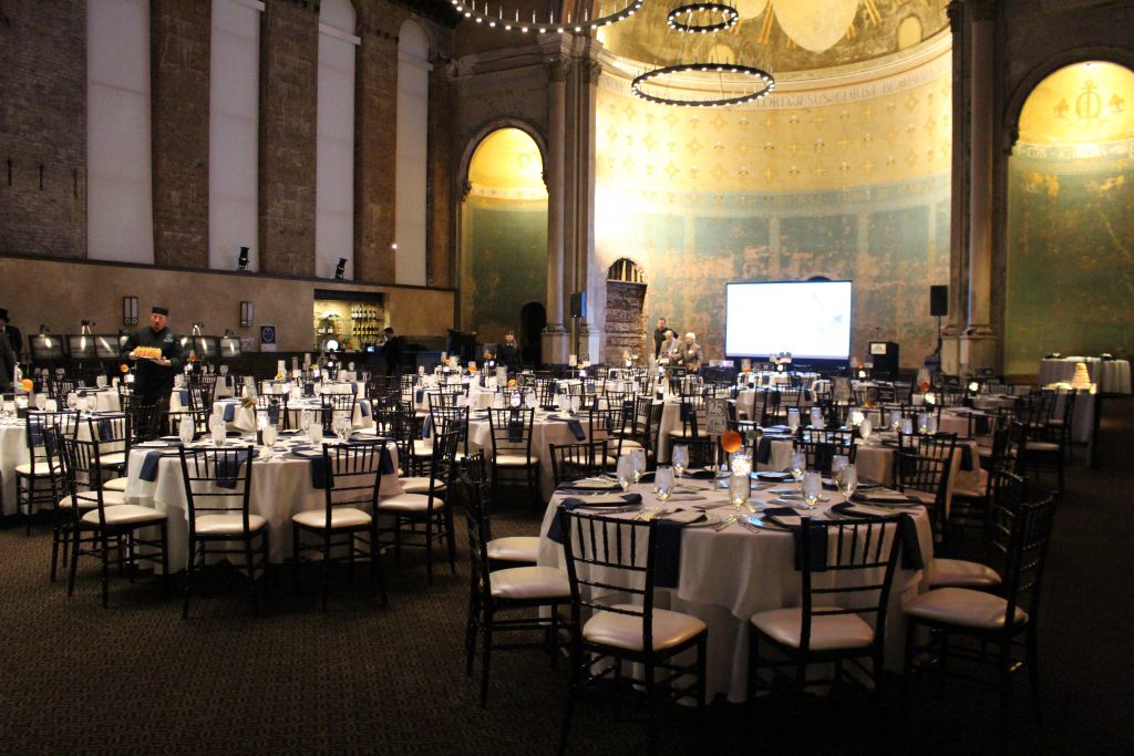the interior of the Monastery Event Center prior to the start of an event