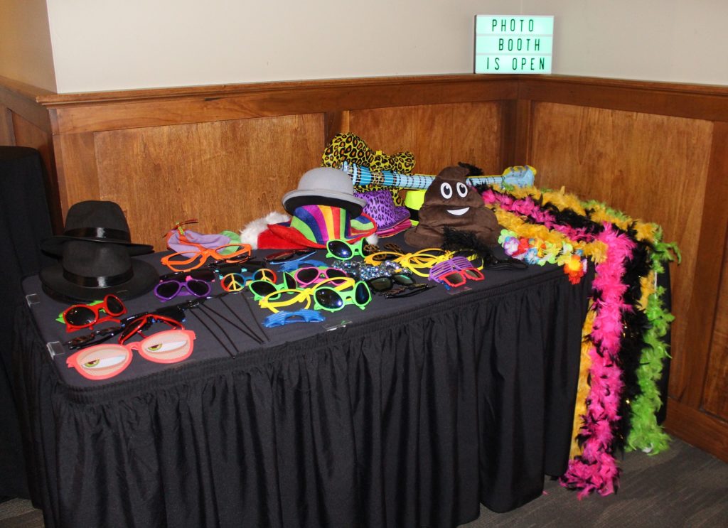 Prop table for a photo booth in Covington, KY
